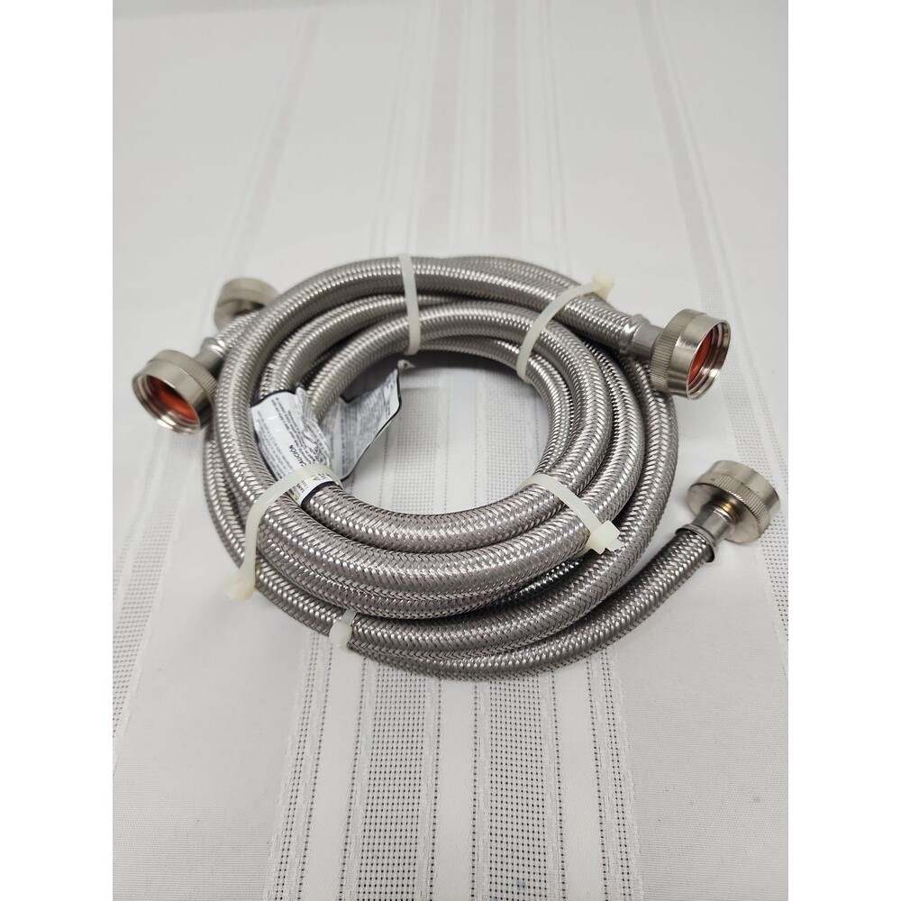 2 Pack 6 Foot Braided Stainless Steel Washing Machine Supply Hose New With Tags